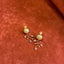 Gold South Sea Pearl 18K Gold Stud Earrings with Japanese Akoya Keshi Pearl Vines