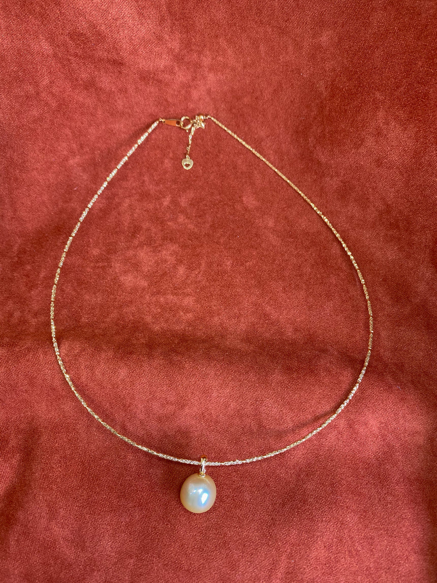 Gold South Sea Pearl 18K Gold / White Gold Necklace (Style 5)