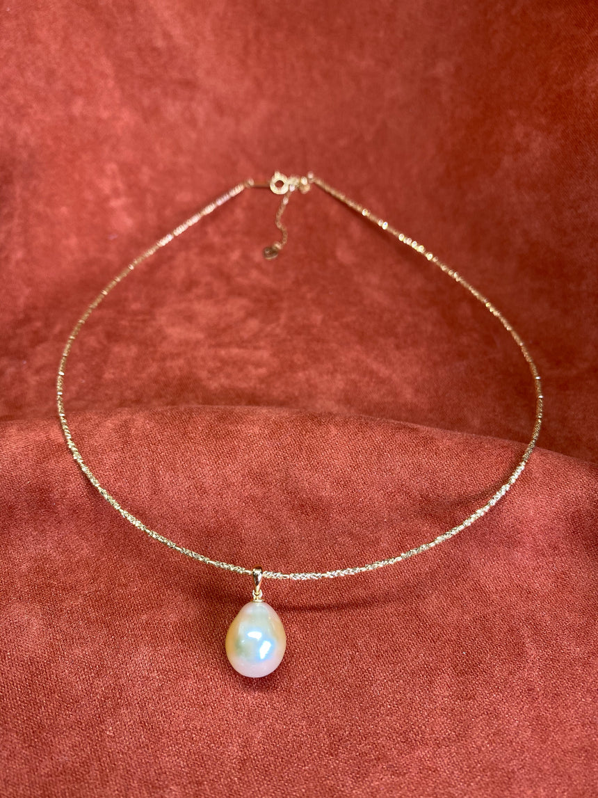 Gold South Sea Pearl 18K Gold / White Gold Necklace (Style 6)