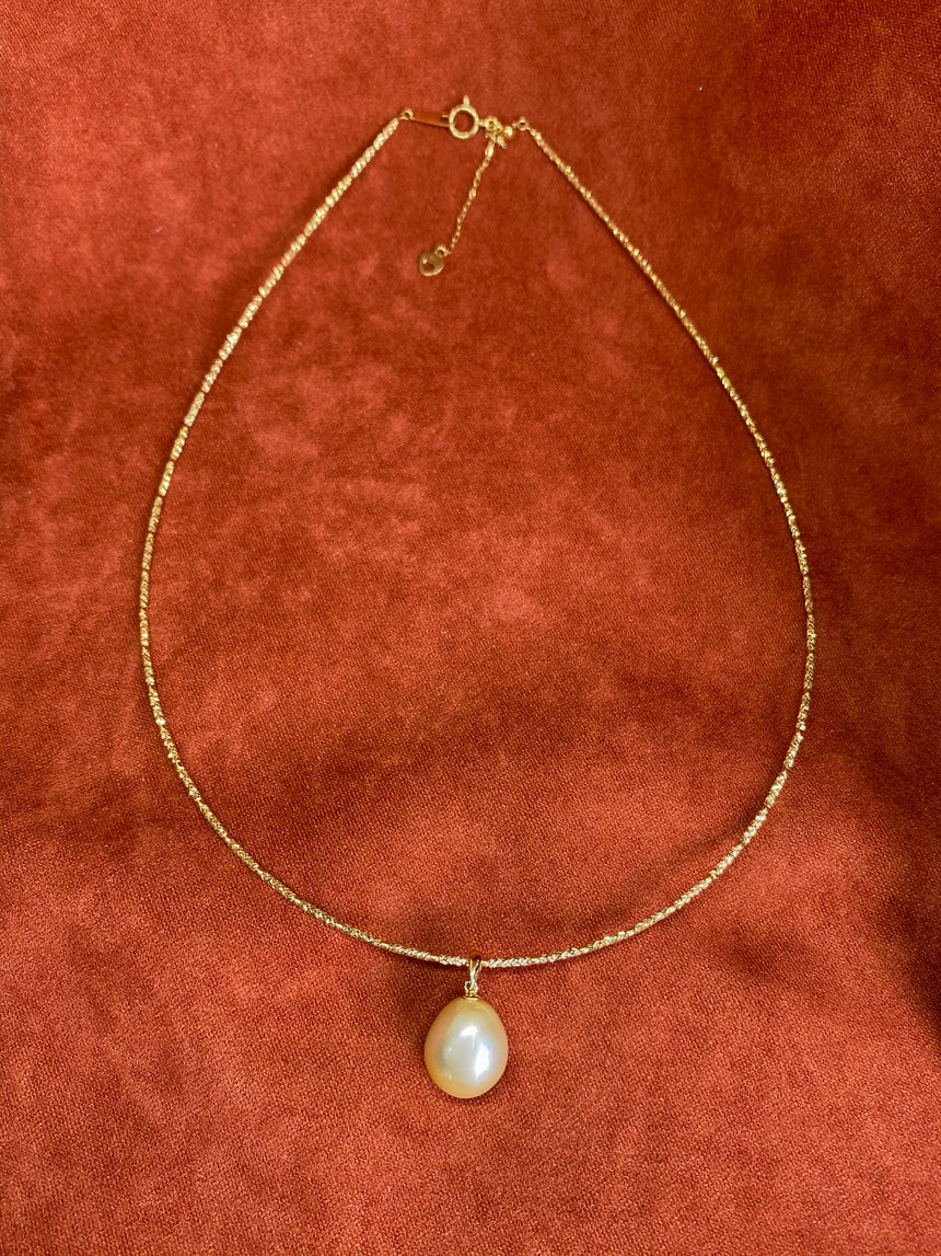 Gold South Sea Pearl 18K Gold / White Gold Necklace (Style 7)